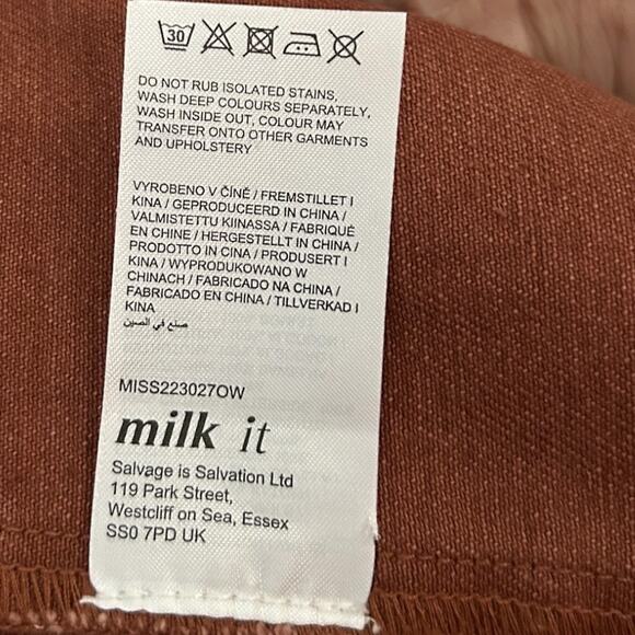 Milk It Territory Denim Jacket Lace-Up Women's Size 10 Dark Brown Festival NEW - Picture 7 of 8
